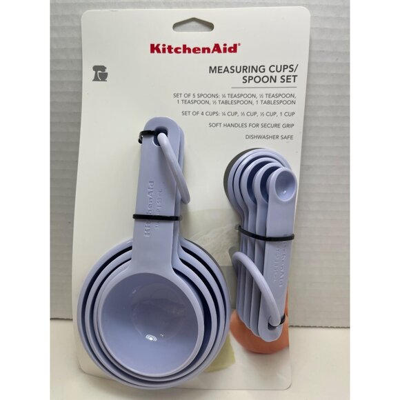 KitchenAid Measuring Cups & Spoon Set - Lavender - Soft Handles for Secure Grip - Picture 1 of 3